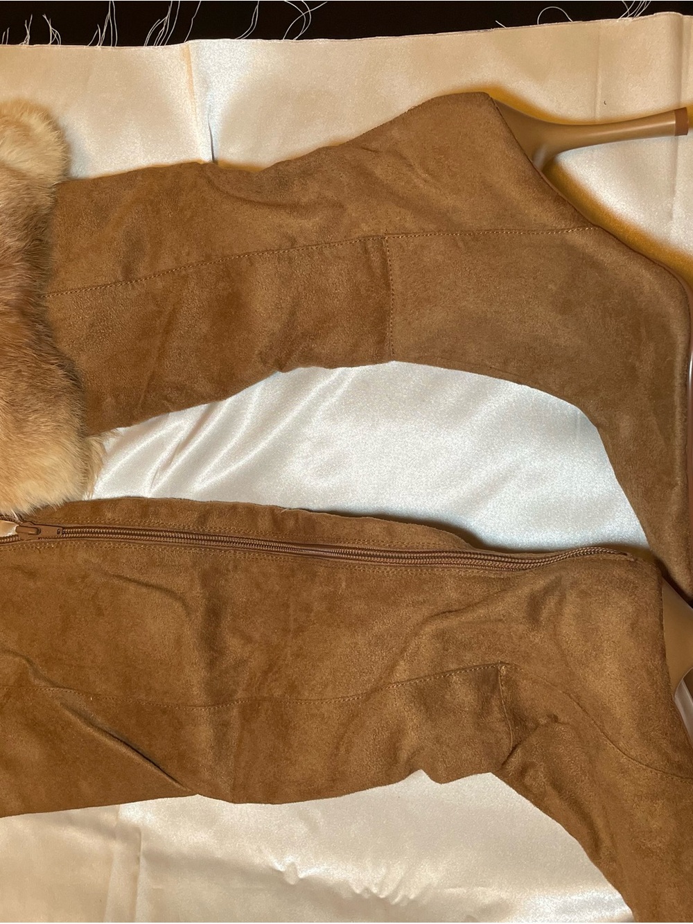MODA FUSION over the knee faux fur boots, size 8.5